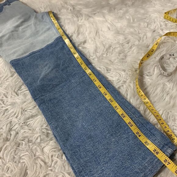 🍁SALE $10🍁 ABERCROMBIE Kids High Rise Straight Colorblock Jeans Girls sz 15/16 - Picture 12 of 14